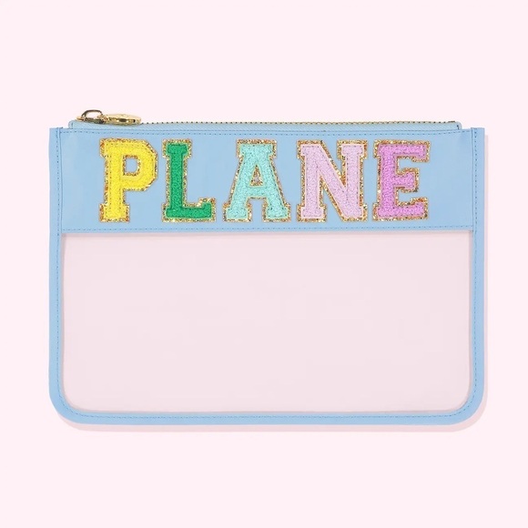 Stoney Clover Lane Handbags - NWT STONEY CLOVER LN Plane Clear Flat Pouch in Blue